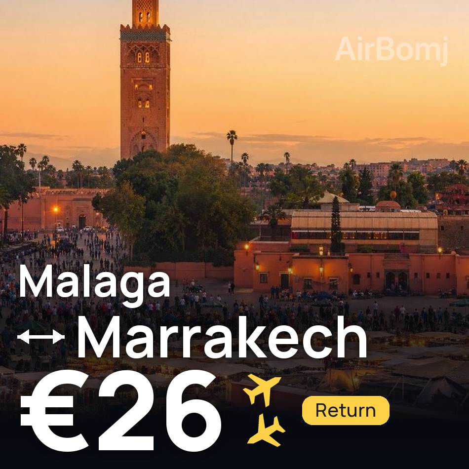 تذكرة طيران: مالاجا — مراكش، €26