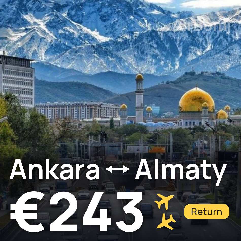 Biglietto aereo: Ankara — Almaty, €243