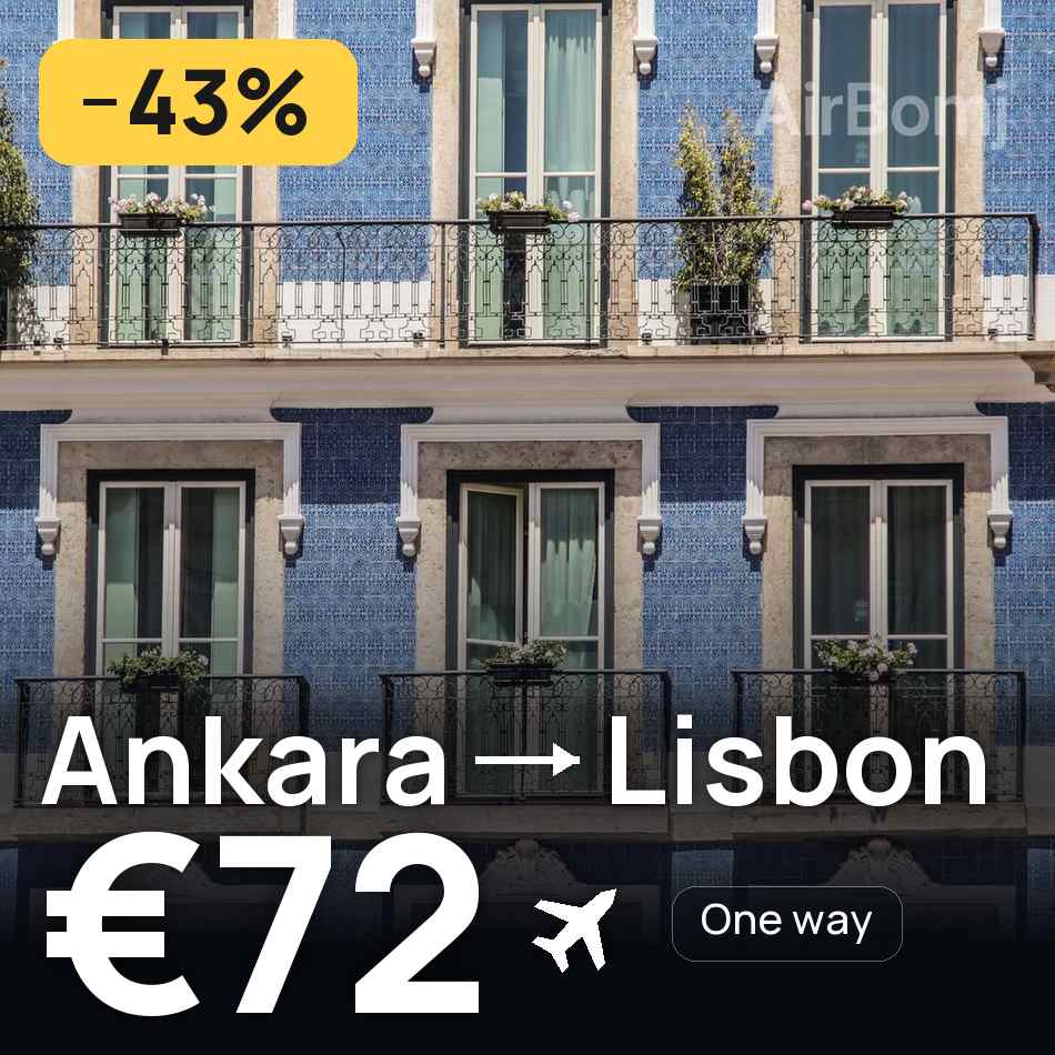 Biglietto aereo: Ankara — Lisbona, €72