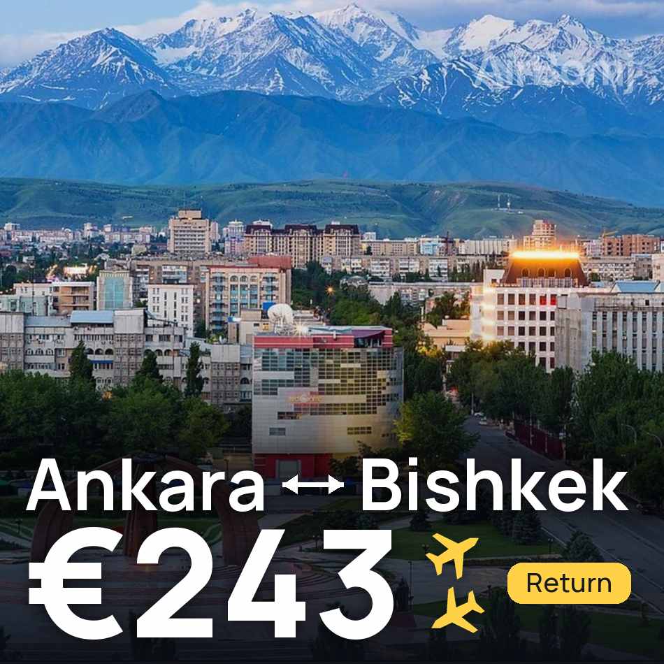 Biglietto aereo: Ankara — Biškek, €243