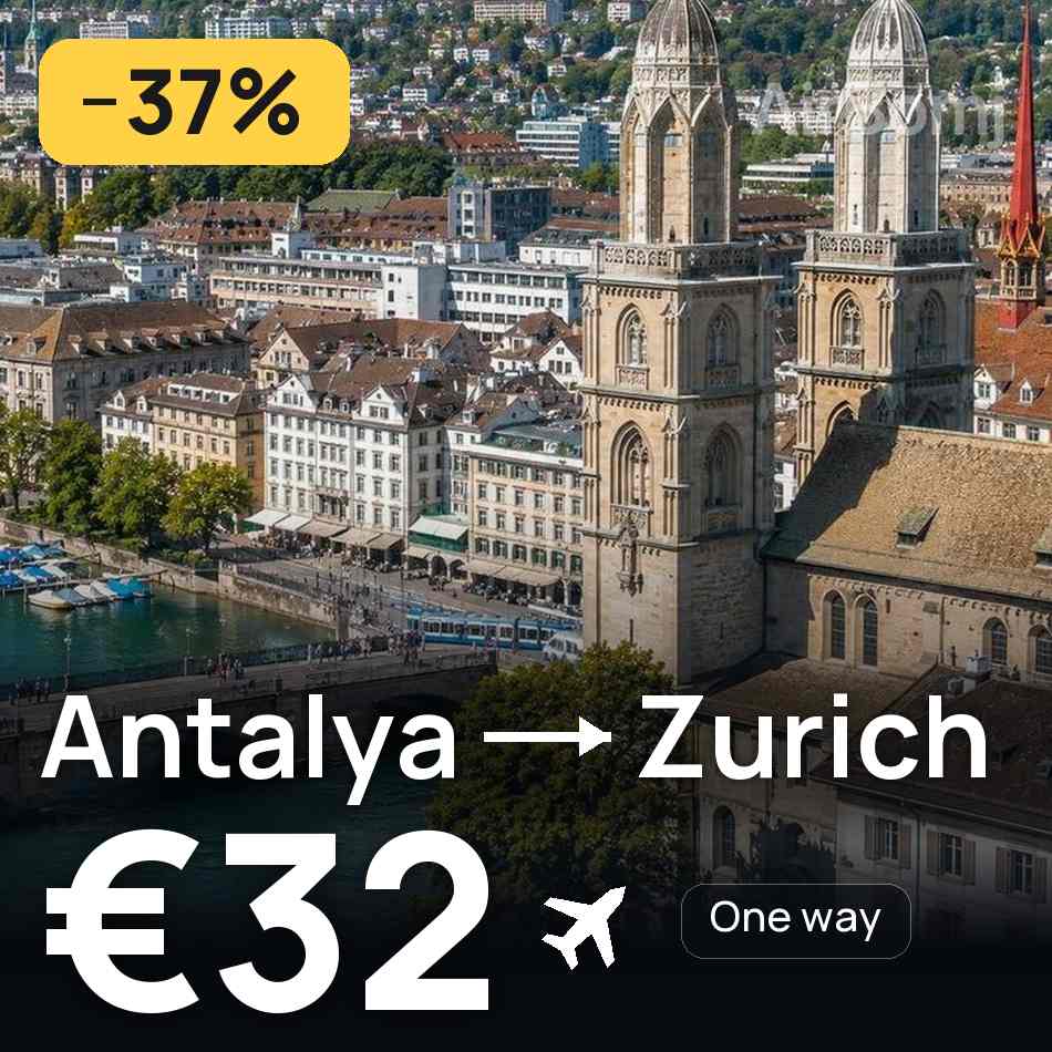 Bilet de avion: Antalya — Zurich, €32