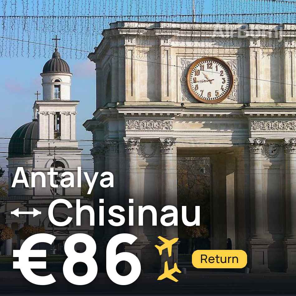 Bilet de avion: Antalya — Chisinau, €86