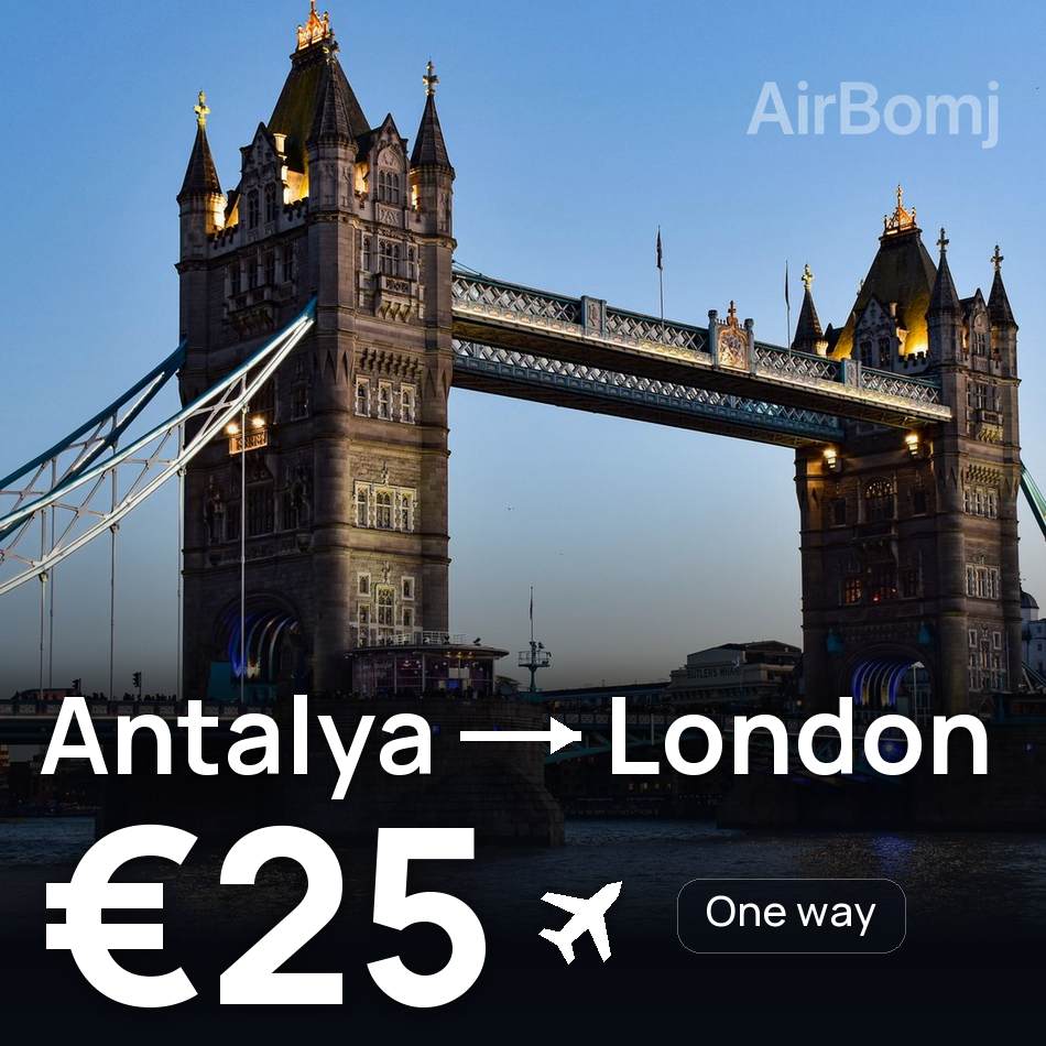 Bilet de avion: Antalya — London, €25