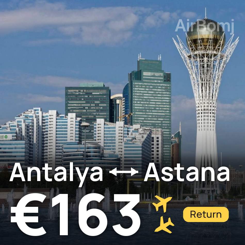 Bilet de avion: Antalya — Astana, €163