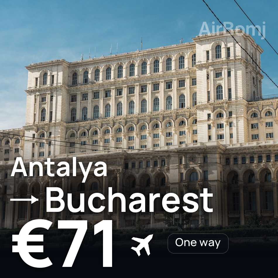 Bilet de avion: Antalya — Bucharest, €71