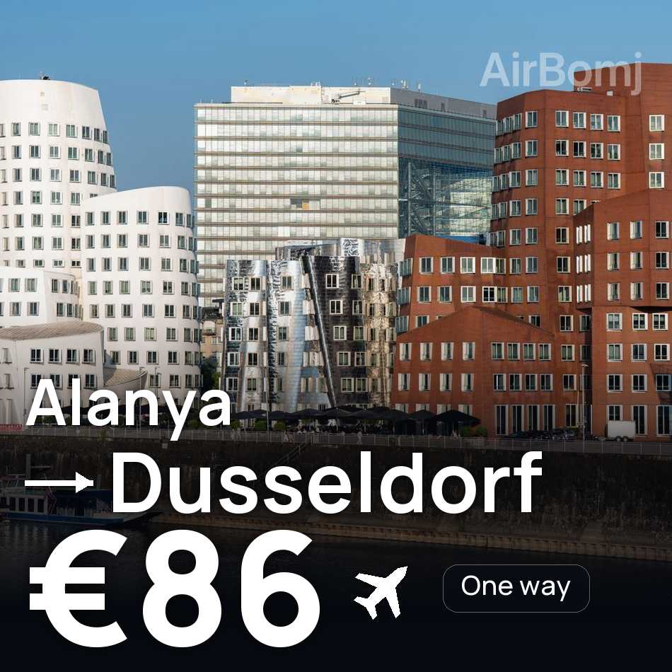 Bilet de avion: Alanya — Dusseldorf, €86