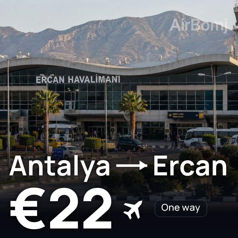 Bilet de avion: Antalya — Ercan, €22