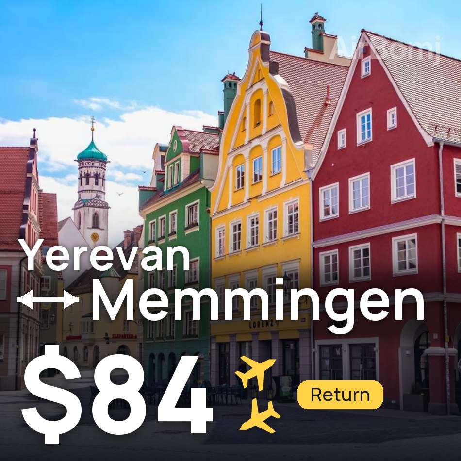 Uçak bileti: Erivan — Memmingen, $84