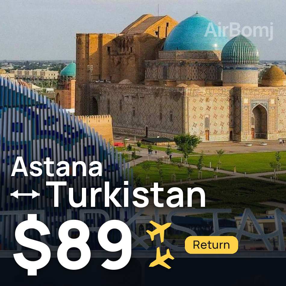 Flugticket: Astana — Turkistan, $89