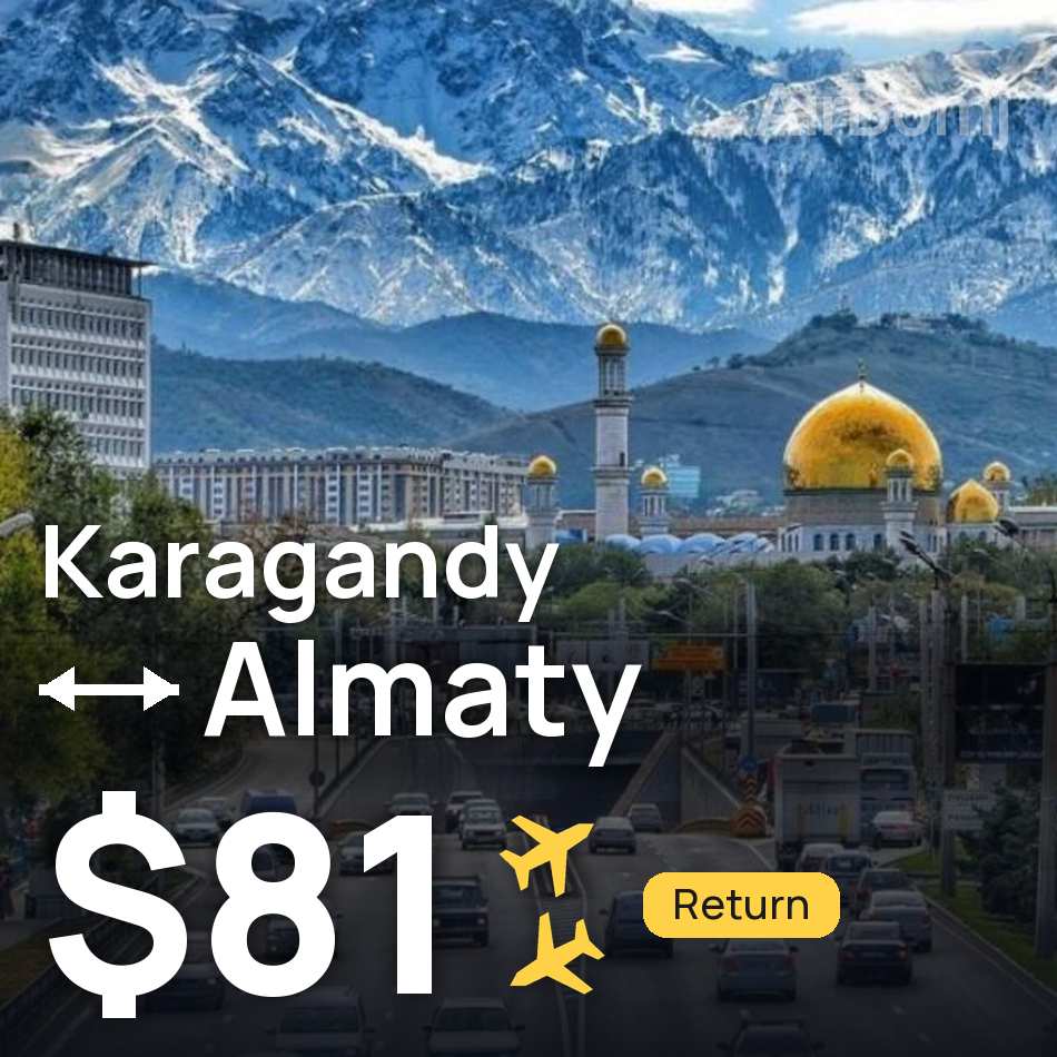 Flugticket: Qaraghandy — Almaty, $81