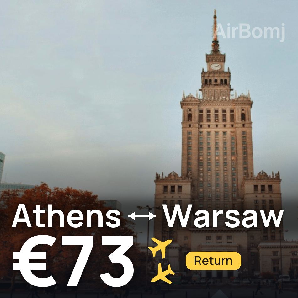 Billet d'avion : Athènes — Varsovie, €73
