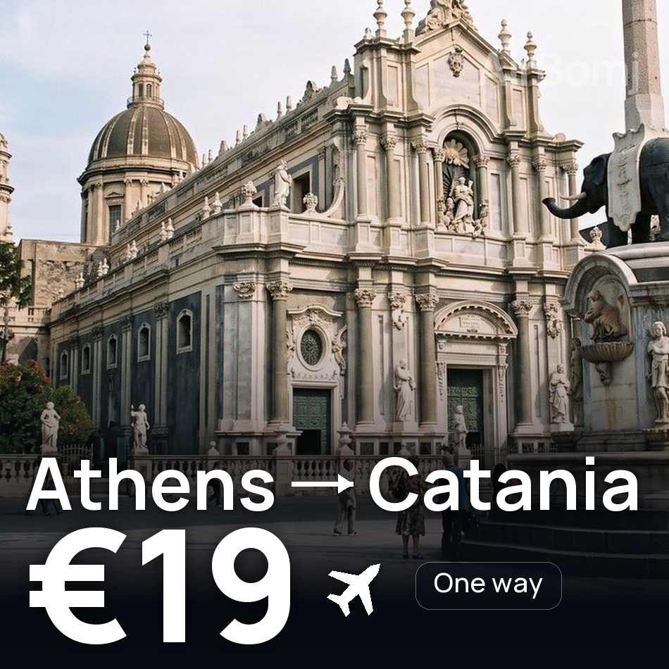Billet d'avion : Athènes — Catane, €19