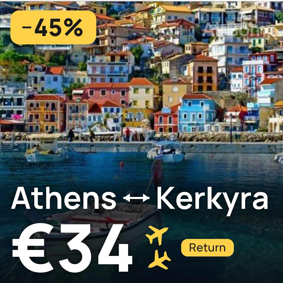 Billet d'avion : Athènes — Corfou, €34