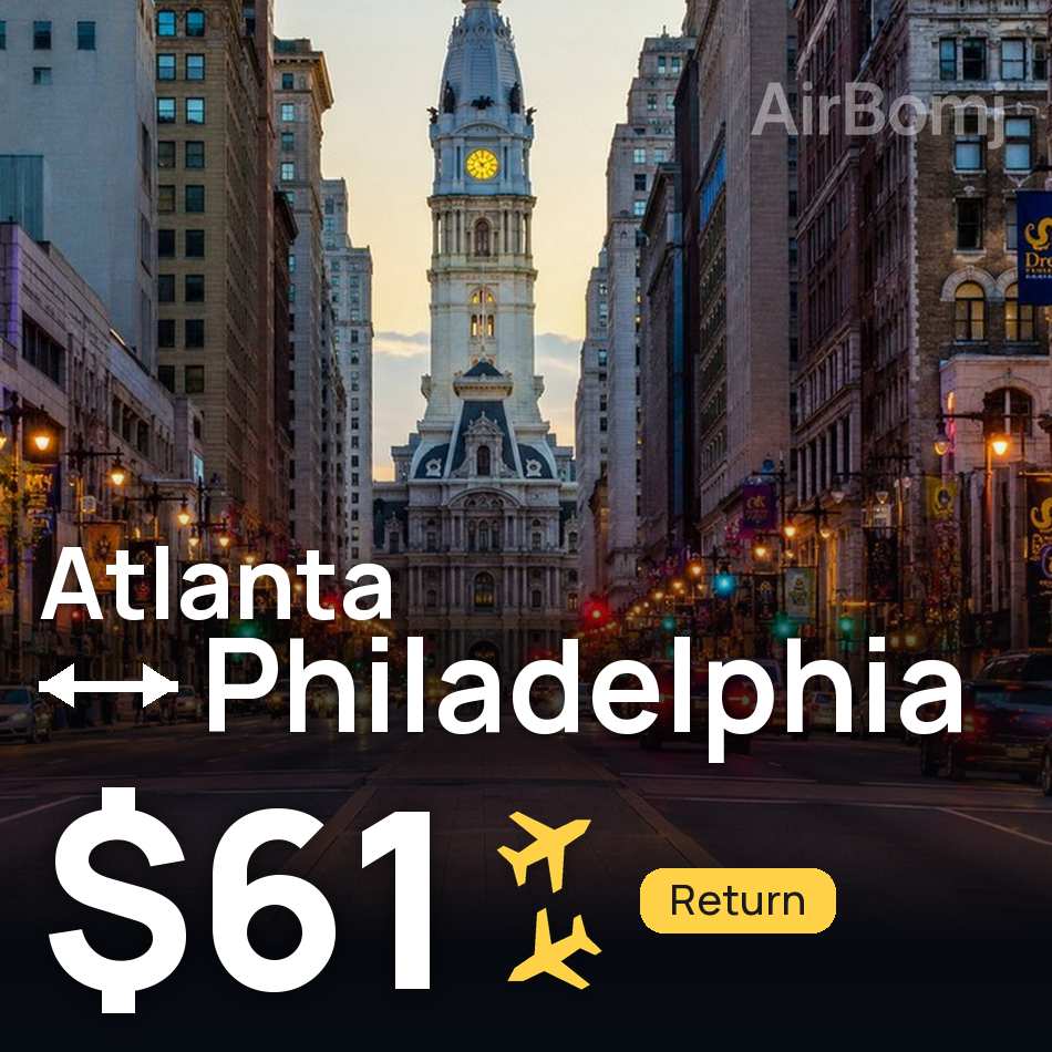 Bilet de avion: Atlanta — Philadelphia, $61