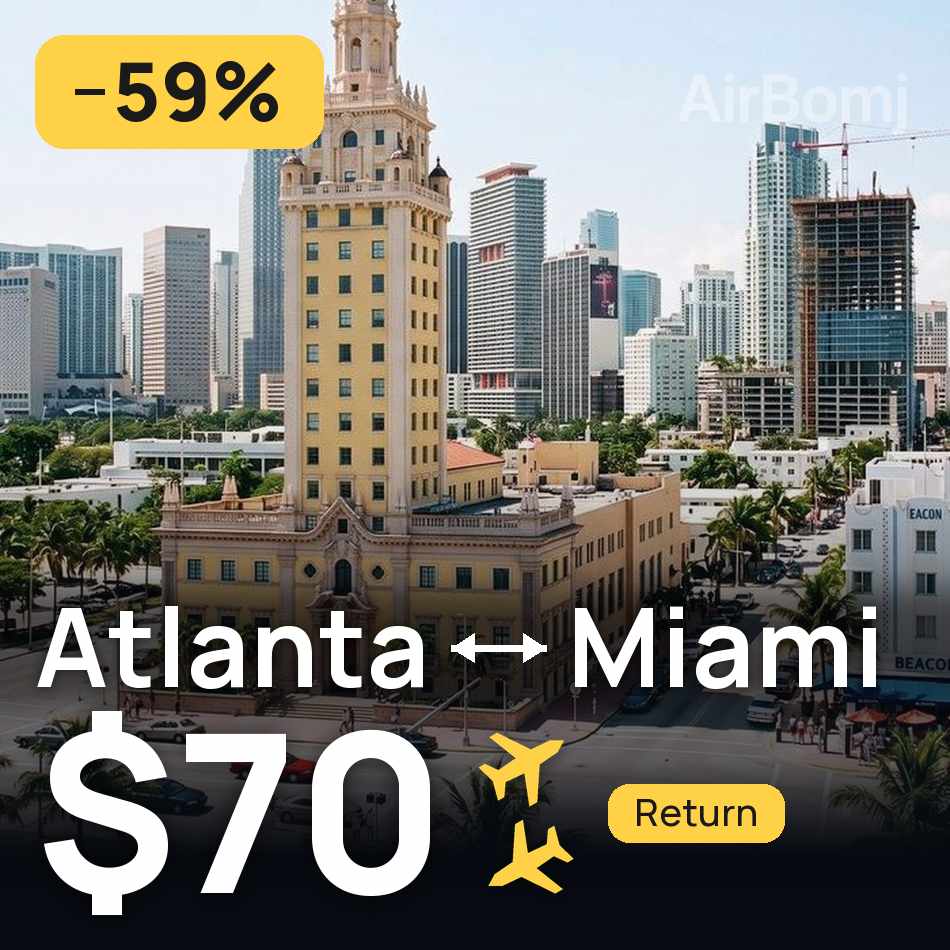 Bilet de avion: Atlanta — Miami, $70