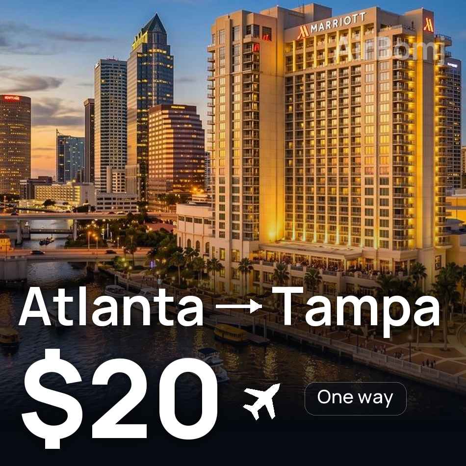Bilet de avion: Atlanta — Tampa, $20