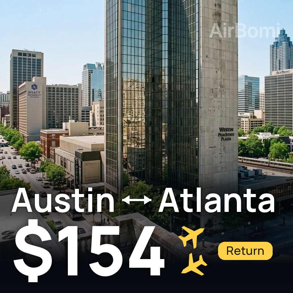 Flugticket: Austin — Atlanta, $154