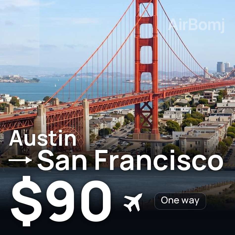 Flugticket: Austin — San Francisco, $90
