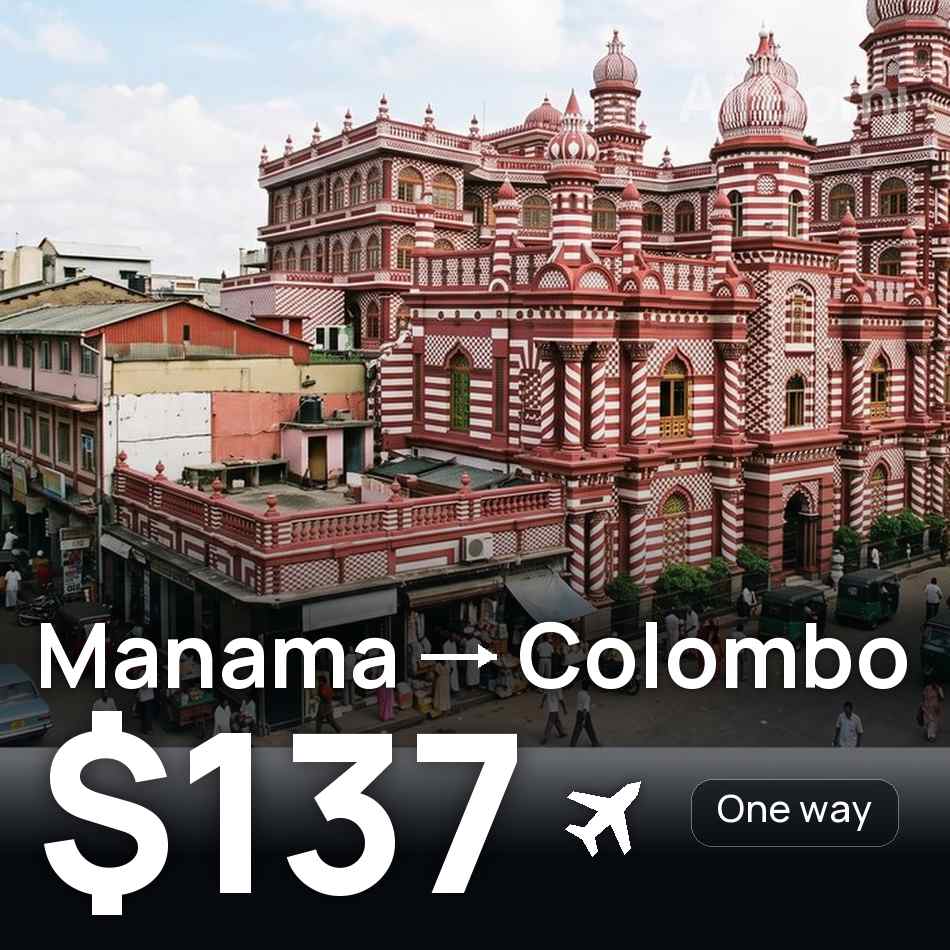 Flight ticket: Manama to Colombo, $137