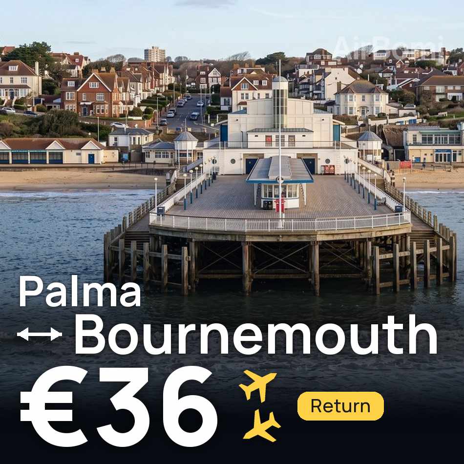 Flugticket: Palma de Mallorca — Bournemouth, €36