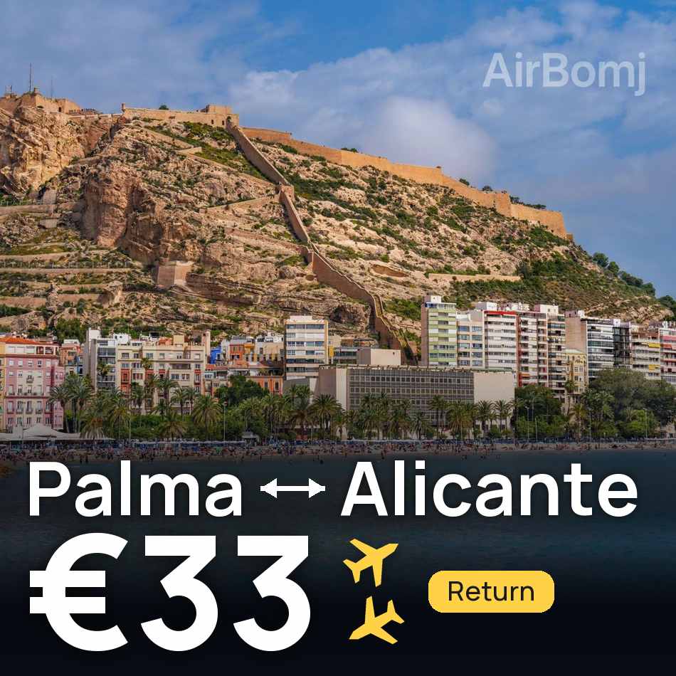 Flugticket: Palma de Mallorca — Alicante, €33