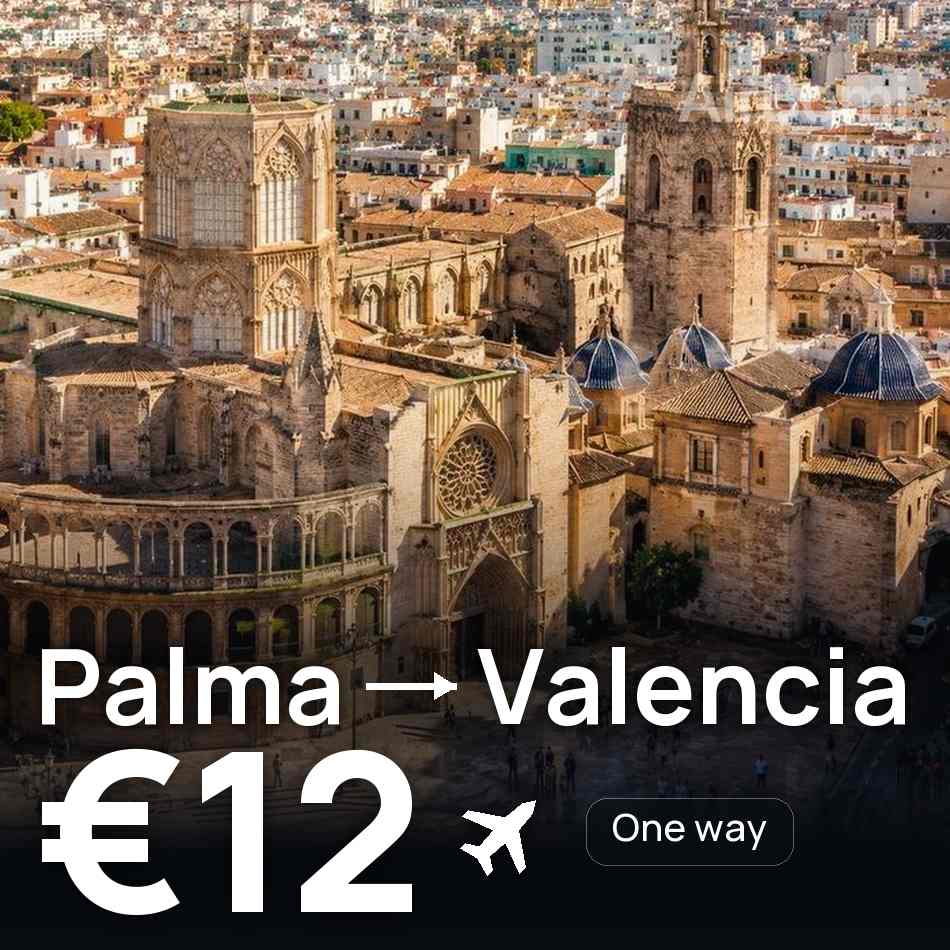 Flugticket: Palma de Mallorca — Valencia, €12