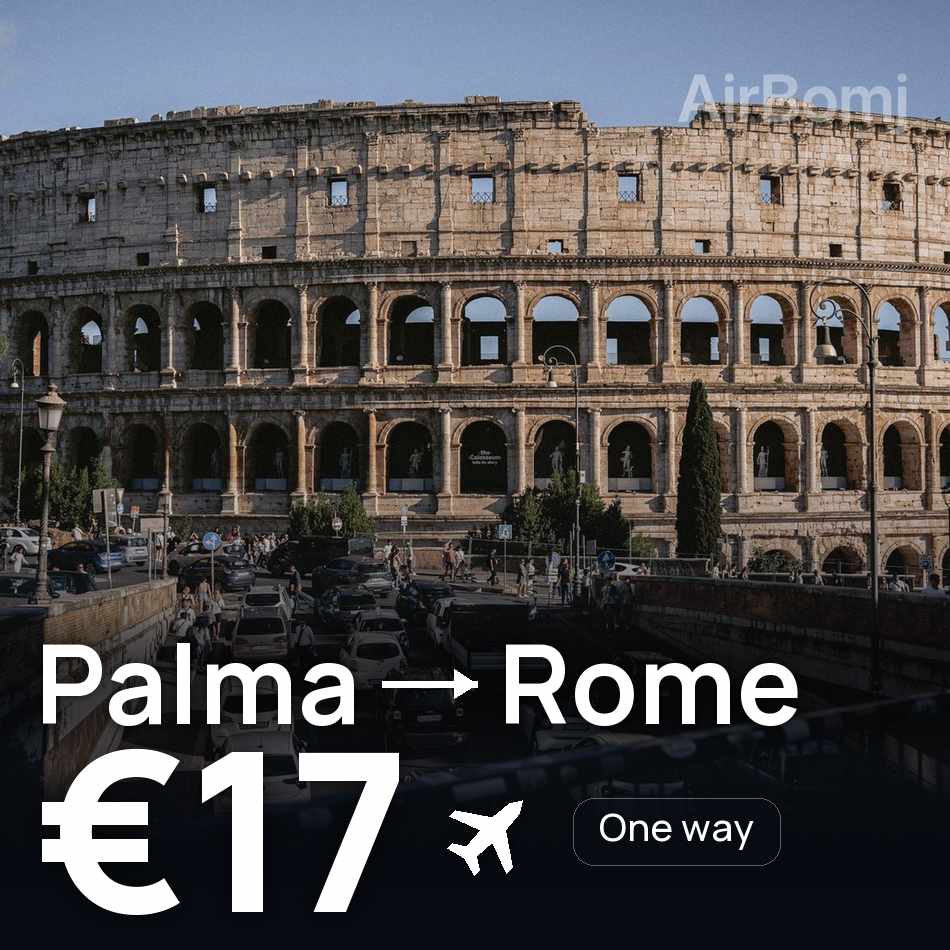 Flugticket: Palma de Mallorca — Rom, €17