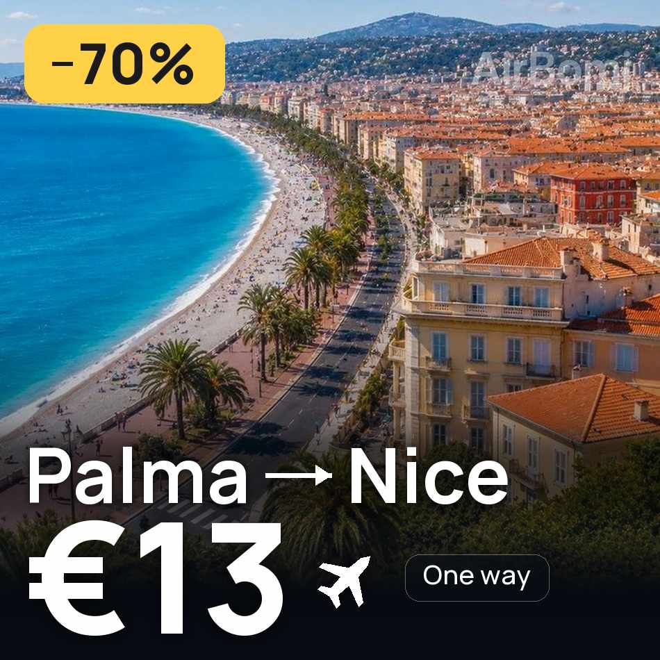 Flugticket: Palma de Mallorca — Nizza, €13