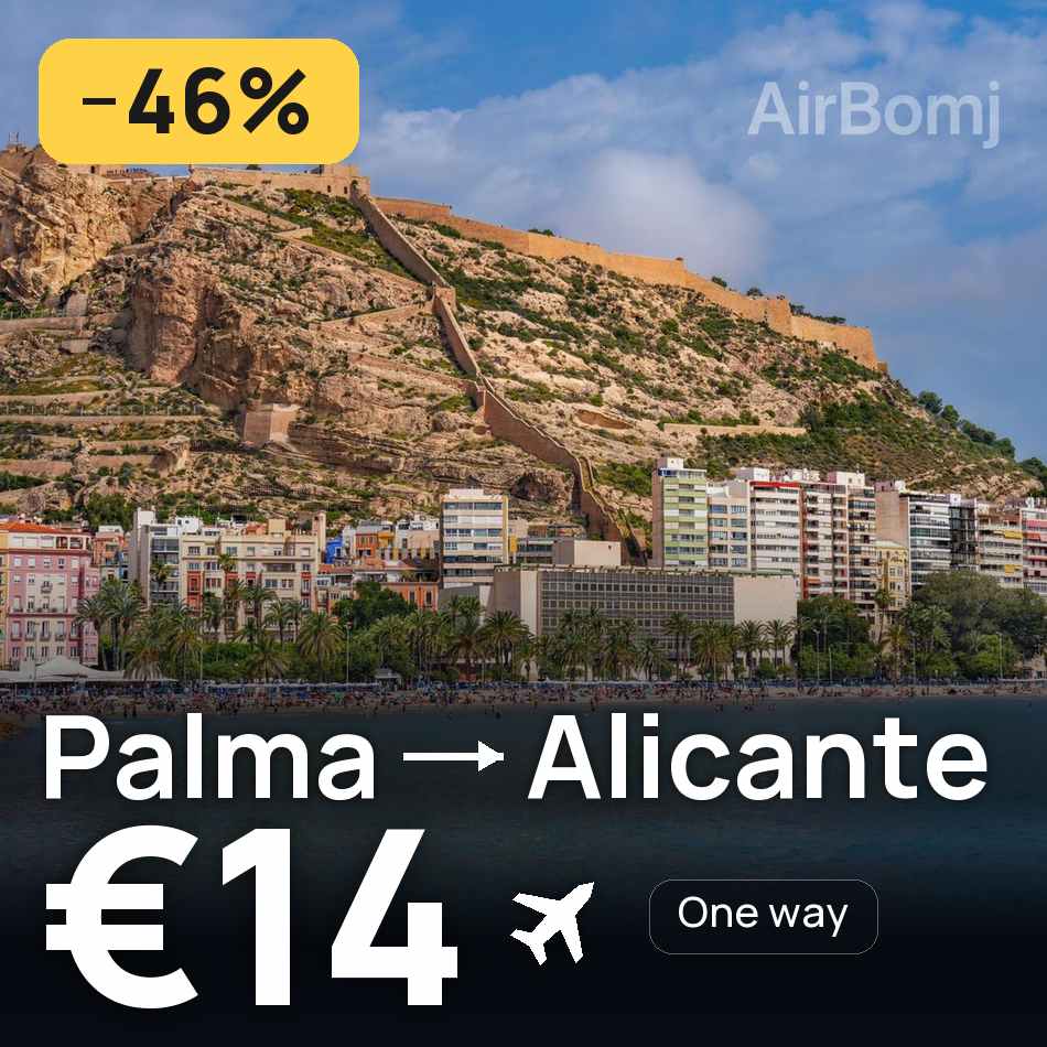 Flugticket: Palma de Mallorca — Alicante, €14