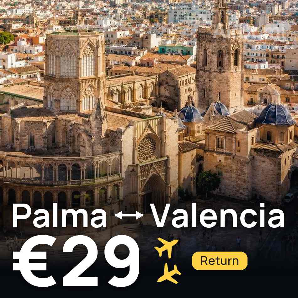 Flugticket: Palma de Mallorca — Valencia, €29