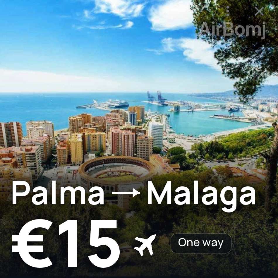 Flugticket: Palma de Mallorca — Málaga, €15