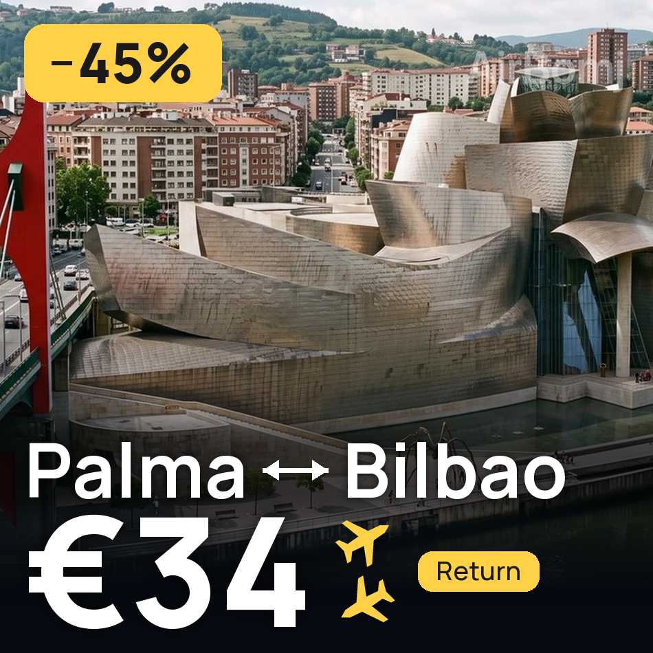 Flugticket: Palma de Mallorca — Bilbao, €34