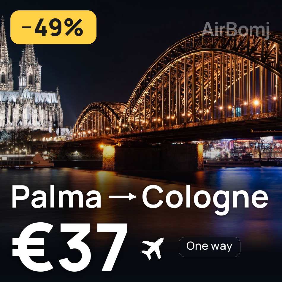 Flugticket: Palma de Mallorca — Köln, €37