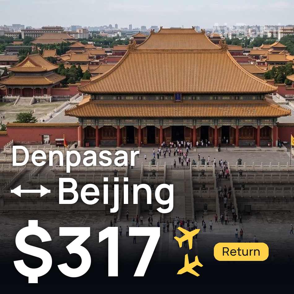 Bilet de avion: Denpasar (Bali) — Beijing, $317