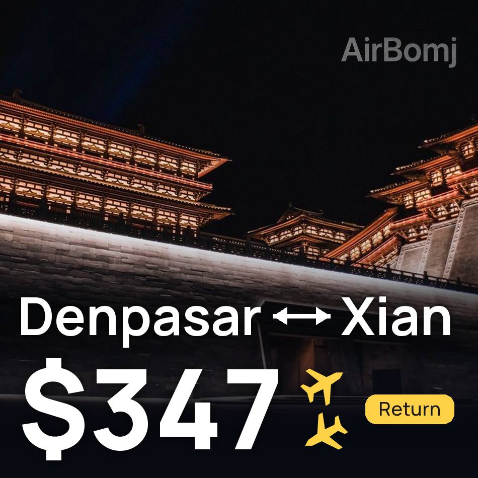 Bilet de avion: Denpasar (Bali) — Xian, $347