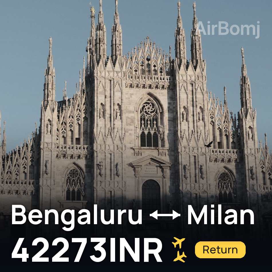 Flugticket: Bengaluru — Mailand, 42273INR