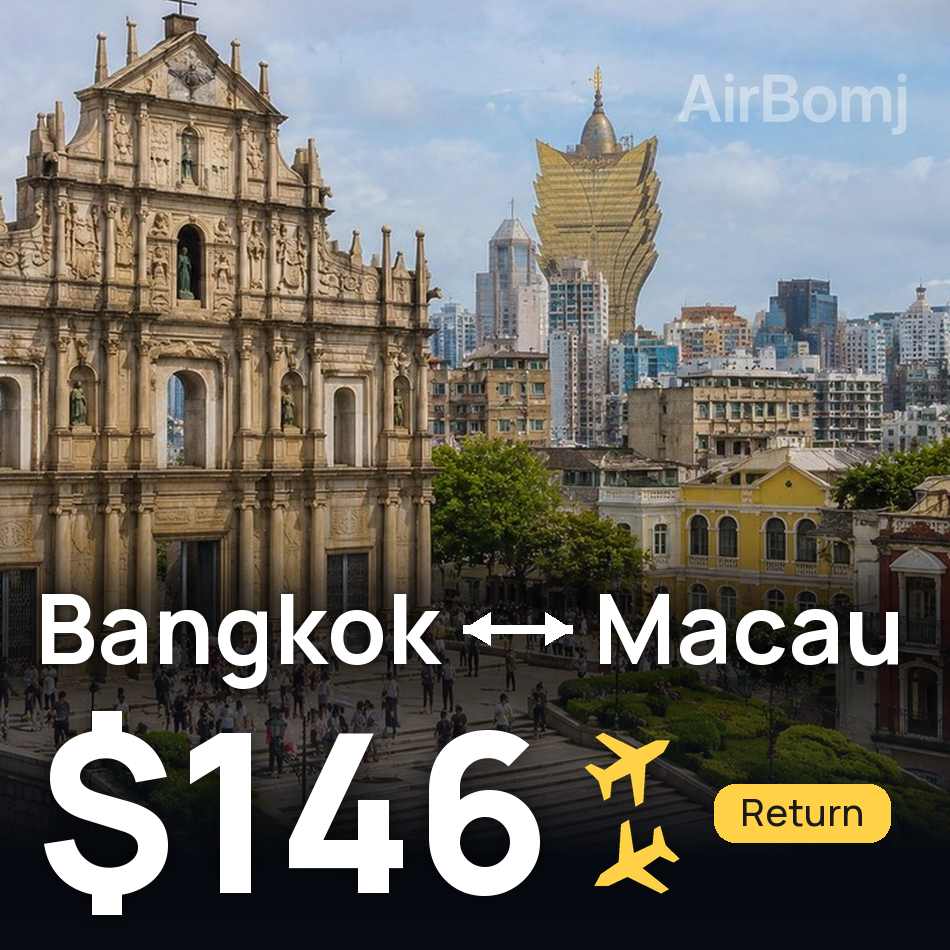 Biglietto aereo: Bangkok — Macao, $146