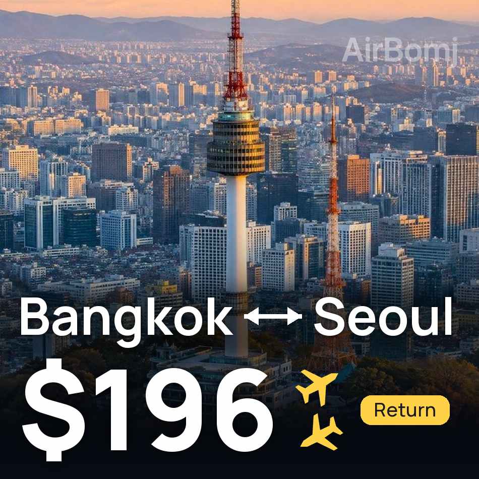 Biglietto aereo: Bangkok — Seul, $196