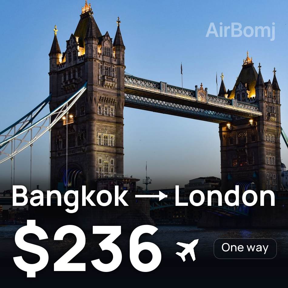 Billet d'avion : Bangkok — Londres, $236