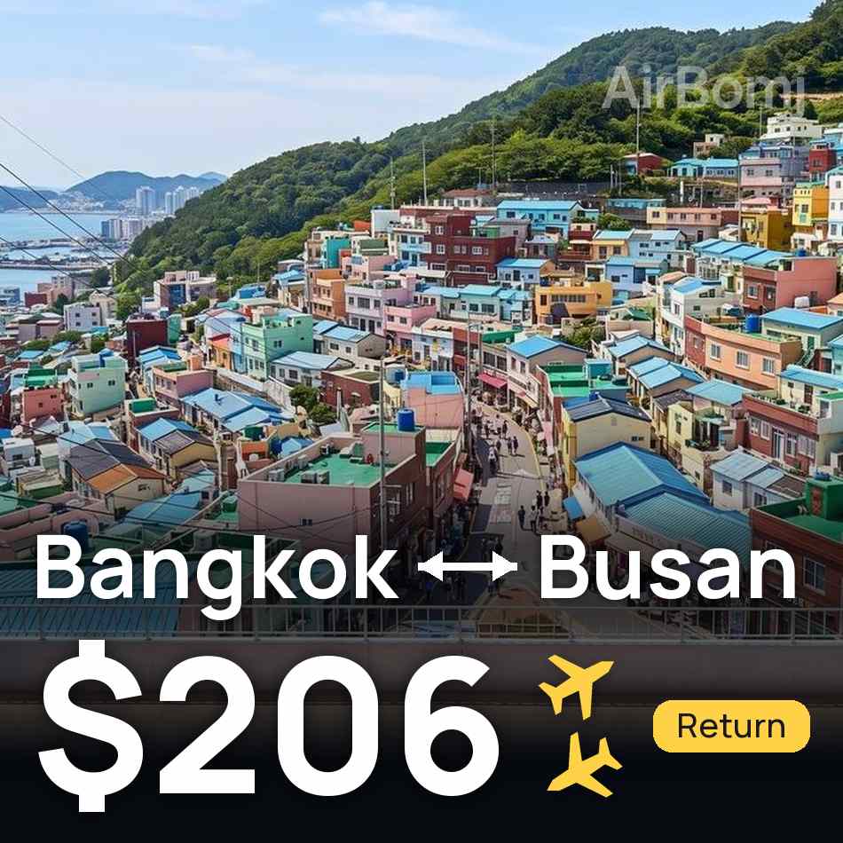 Biglietto aereo: Bangkok — Busan, $206