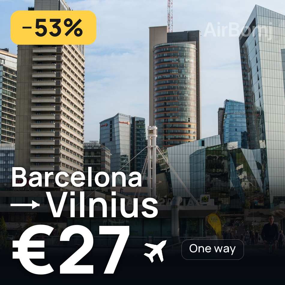 Flugticket: Barcelona — Vilnius, €27