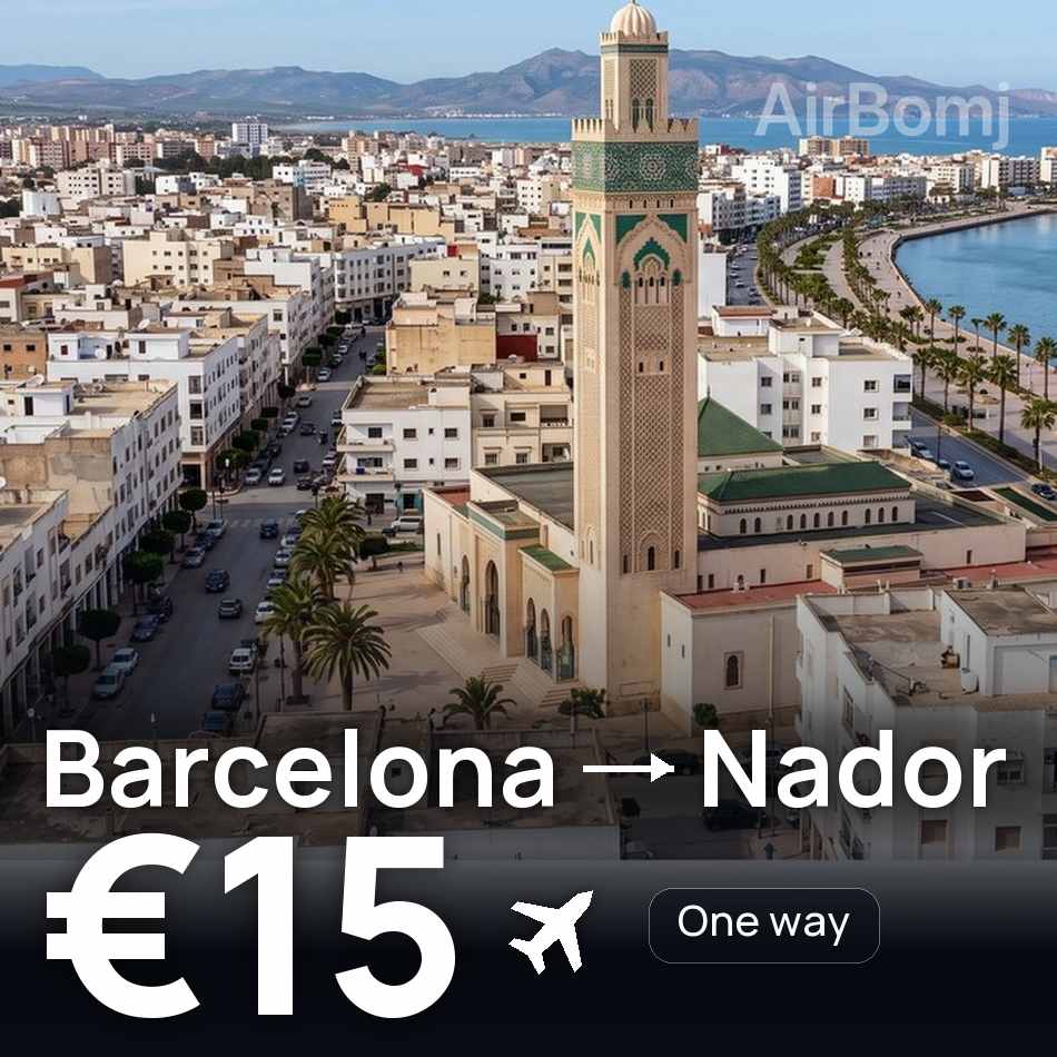 Flugticket: Barcelona — Nador, €15