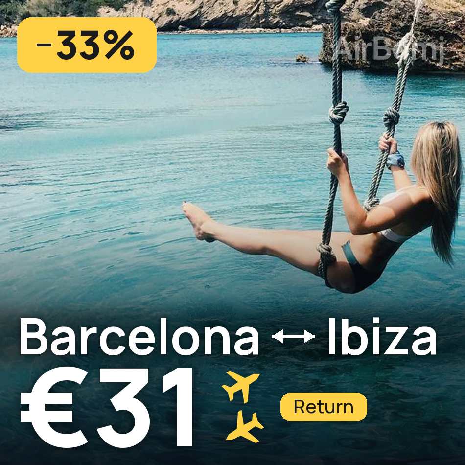 Flugticket: Barcelona — Ibiza, €31