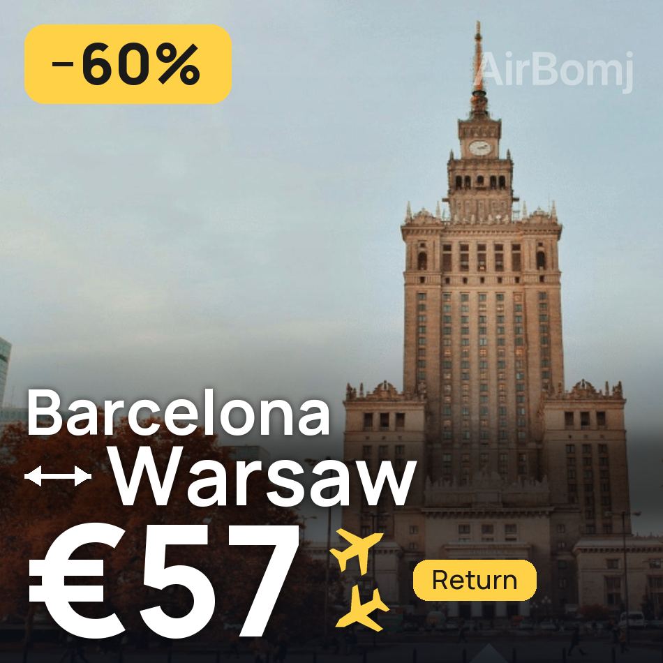 Flugticket: Barcelona — Warschau, €57