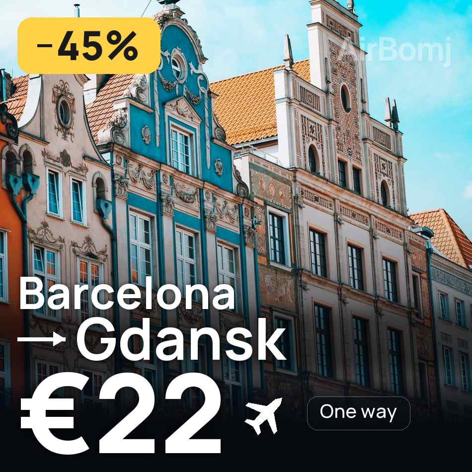 Flugticket: Barcelona — Danzig, €22