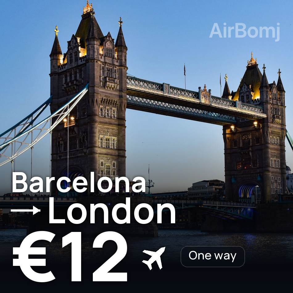 Flugticket: Barcelona — London, €12