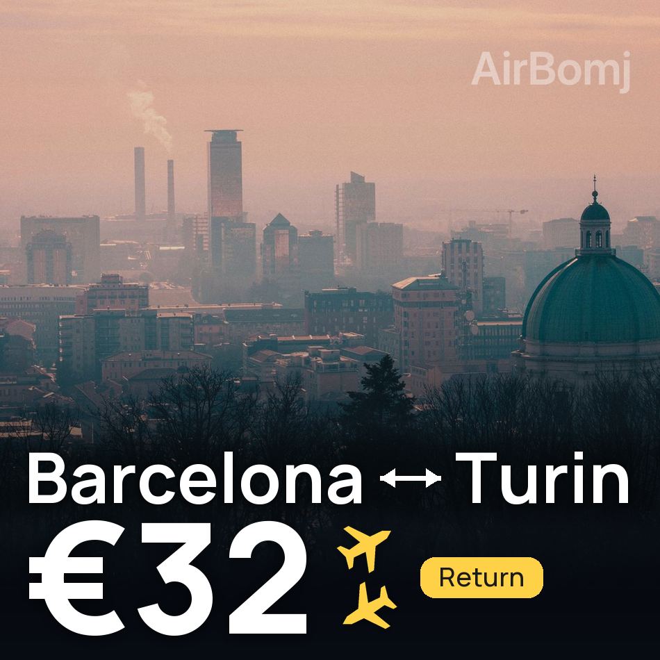 Flugticket: Barcelona — Turin, €32