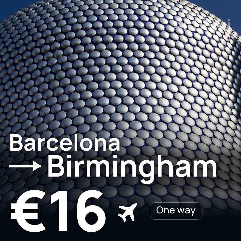Flugticket: Barcelona — Birmingham, €16