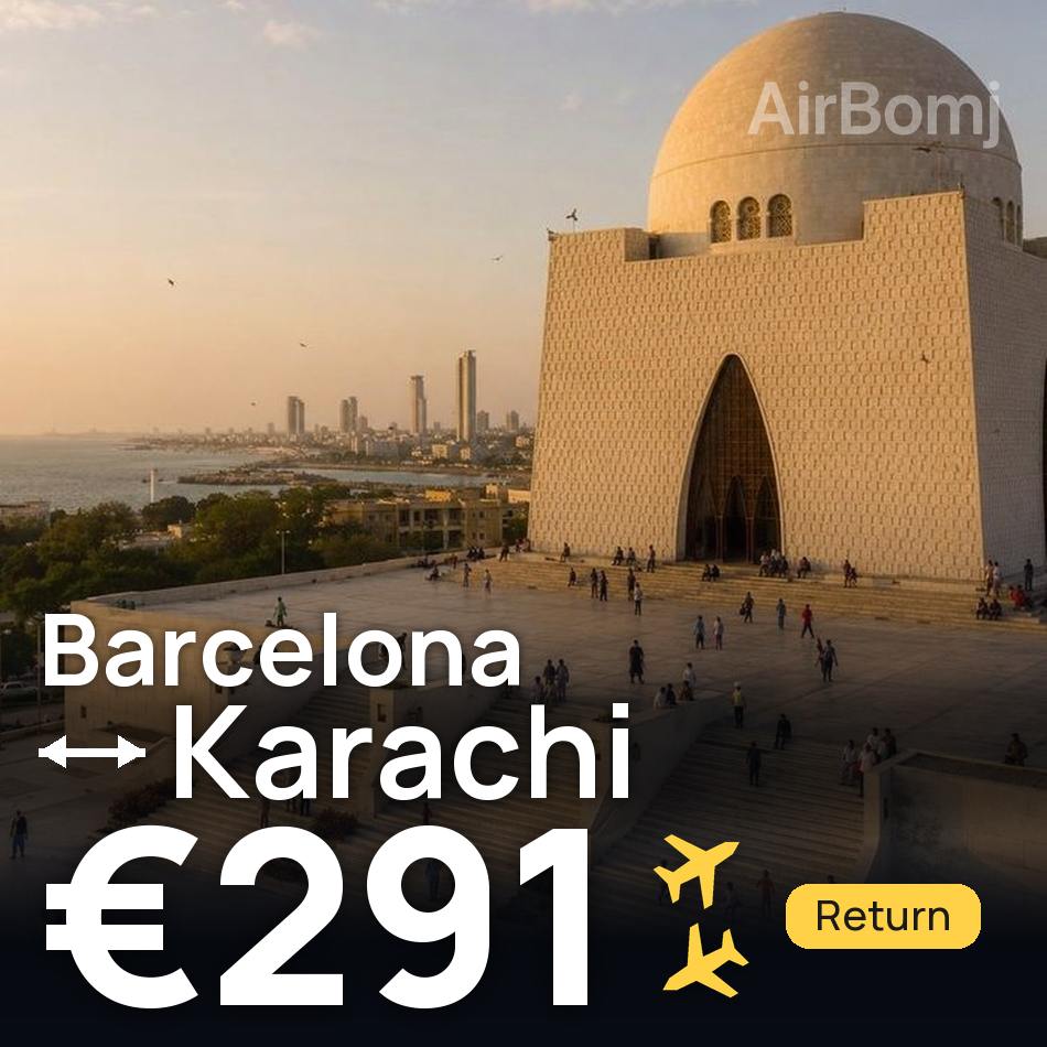 Flugticket: Barcelona — Karatschi, €291