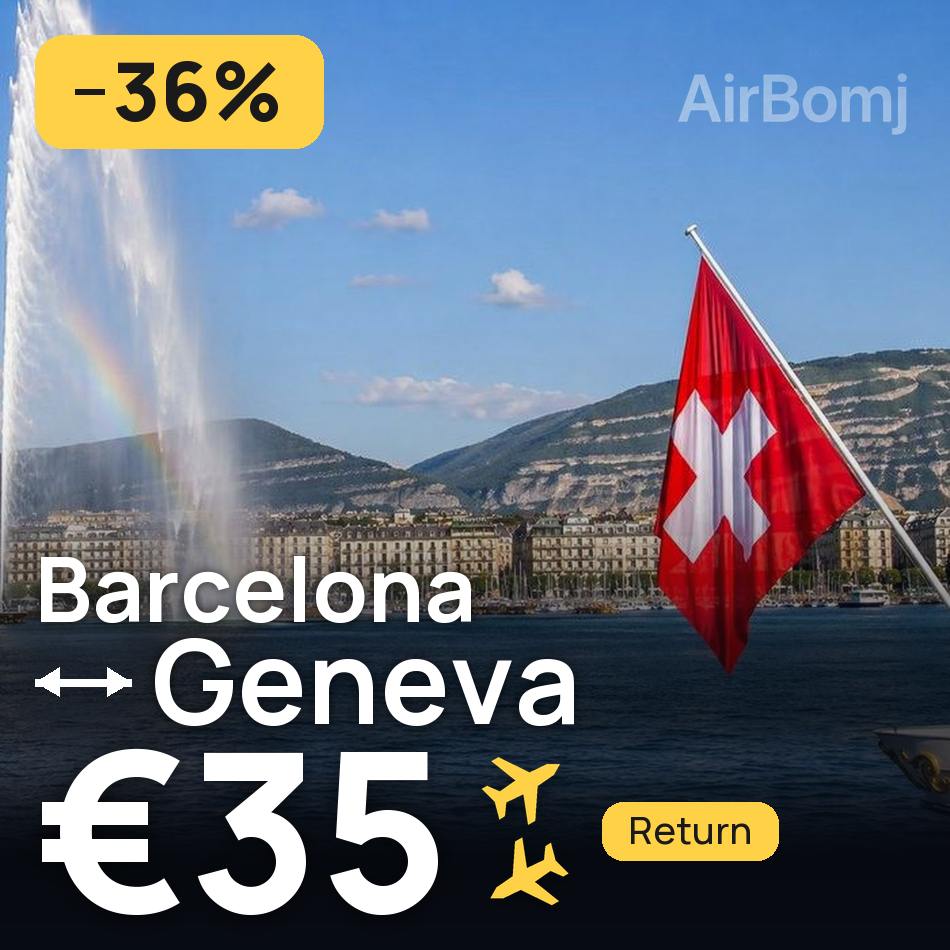 Flugticket: Barcelona — Genf, €35